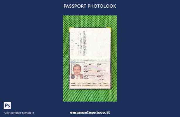 modello di aspetto fotografico del passaporto del Malawi in stile verificato